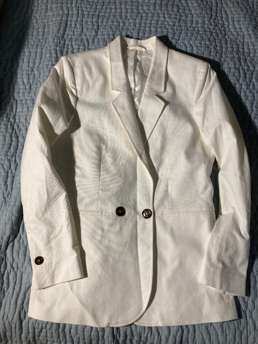 Toteme Makuyo Blazer cotton linen stretch white size L